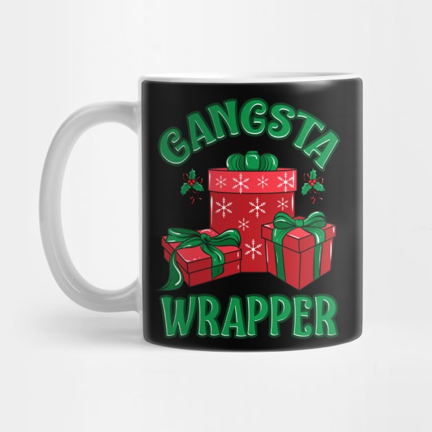 Xmas Gangsta Wrapper Funny Pun Christmas Gift Design by Dr_Squirrel